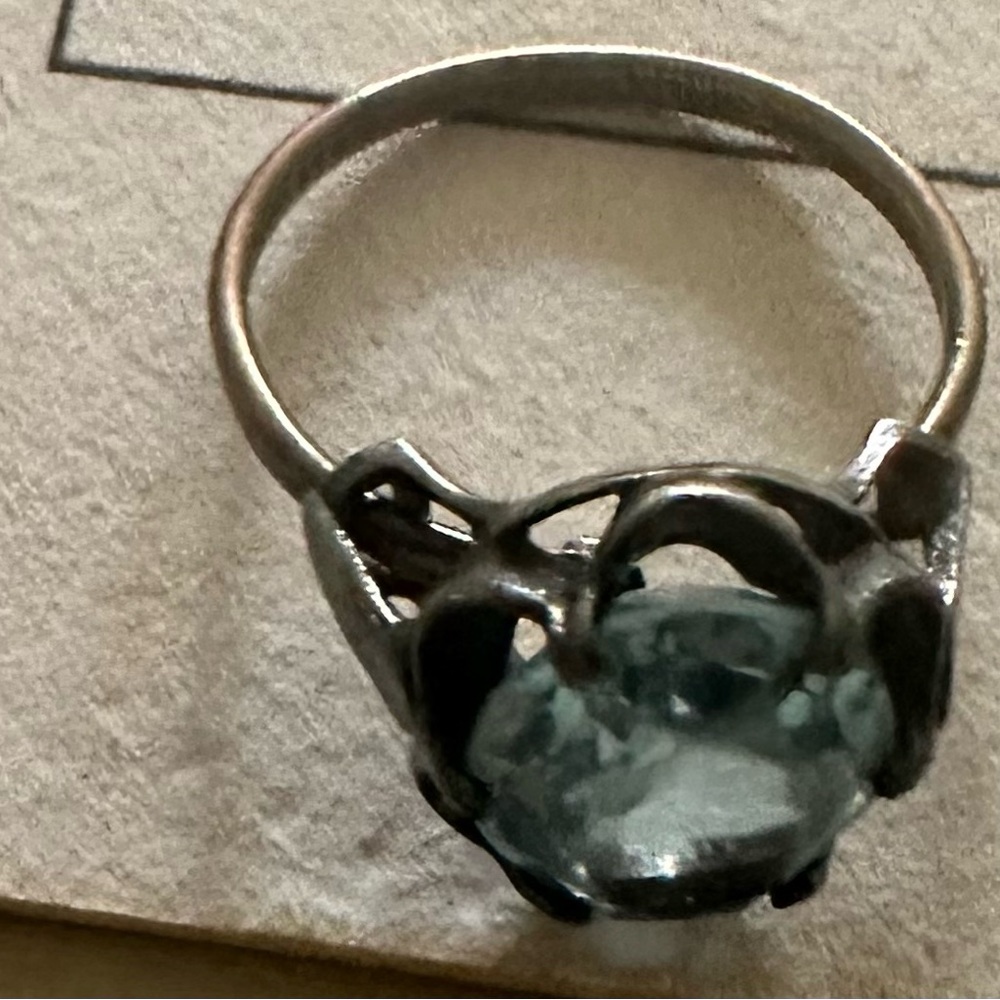 Beautiful Silver Blue Gemstone Ring - Picture 3 of 3